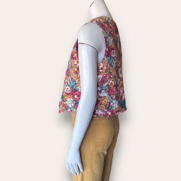 90s floral print vest size large - Picture 5 of 7